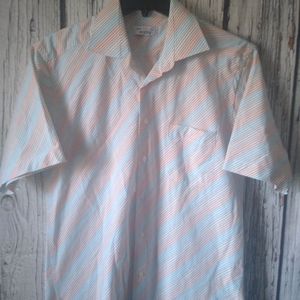 Vintage Mister Chemises Paris Striped Button Up Dress Shirt (XL) 43-44